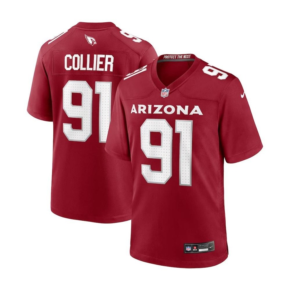 Men's Arizona Cardinals L.J. Collier Number 91 Nike Cardinal Game Player Jersey