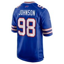 Men's Buffalo Bills Austin Johnson Number 98 Nike Royal Game Jersey