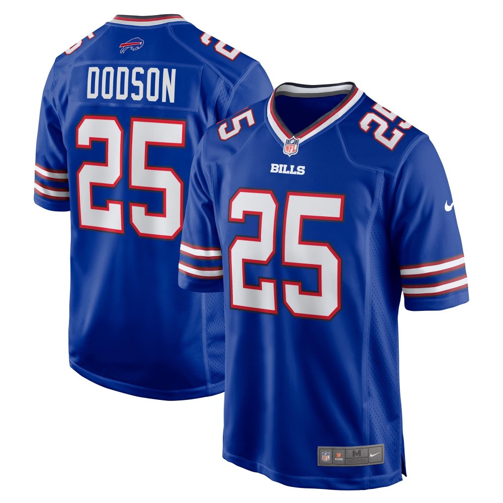 Men's Buffalo Bills Tyrel Dodson Number 25 Nike Royal Team Game Jersey