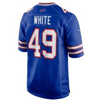 Men's Buffalo Bills DaShaun White Number 49 Nike Royal Team Game Jersey