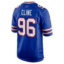 Men's Buffalo Bills Kameron Cline Number 96 Nike Royal Team Game Jersey