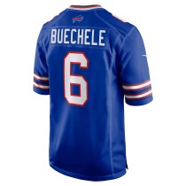 Men's Buffalo Bills Shane Buechele Number 6 Nike Royal Team Game Jersey