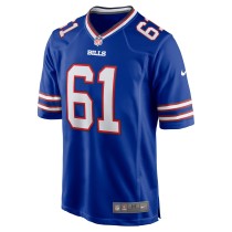 Men's Buffalo Bills Gunner Britton Number 61 Nike Royal Game Jersey