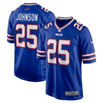 Men's Buffalo Bills Ty Johnson Number 25 Nike Royal Team Game Jersey