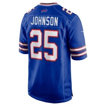 Men's Buffalo Bills Ty Johnson Number 25 Nike Royal Team Game Jersey