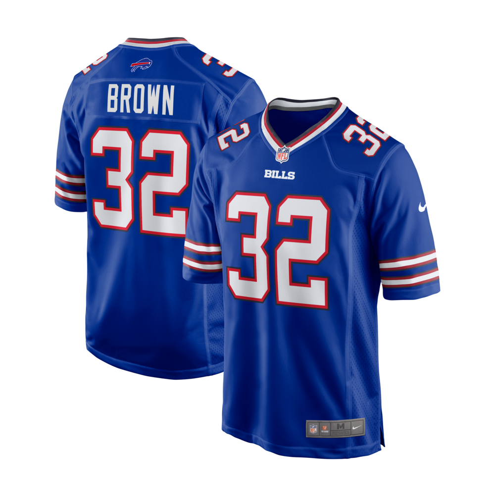 Men's Buffalo Bills Kyron Brown Number 32 Nike Royal Game Jersey