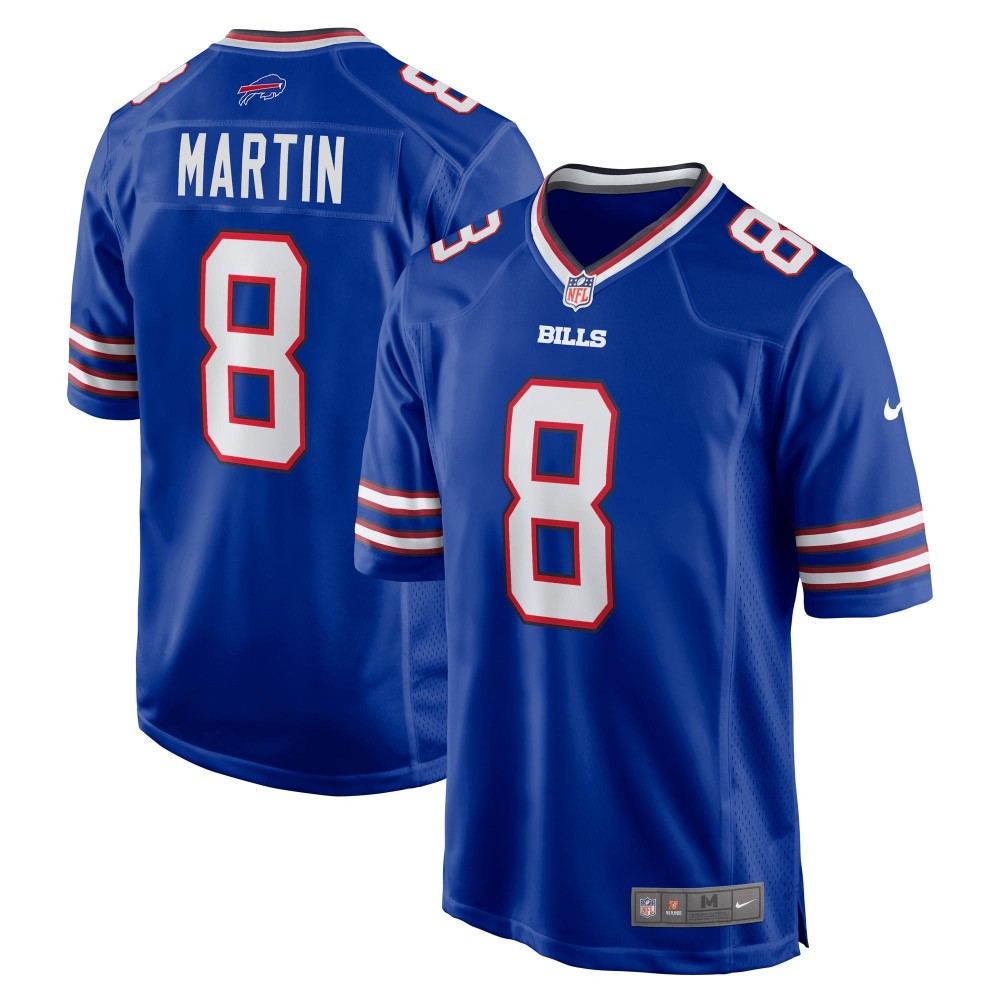 Men's Buffalo Bills Sam Martin Number 8 Nike Royal Game Player Jersey