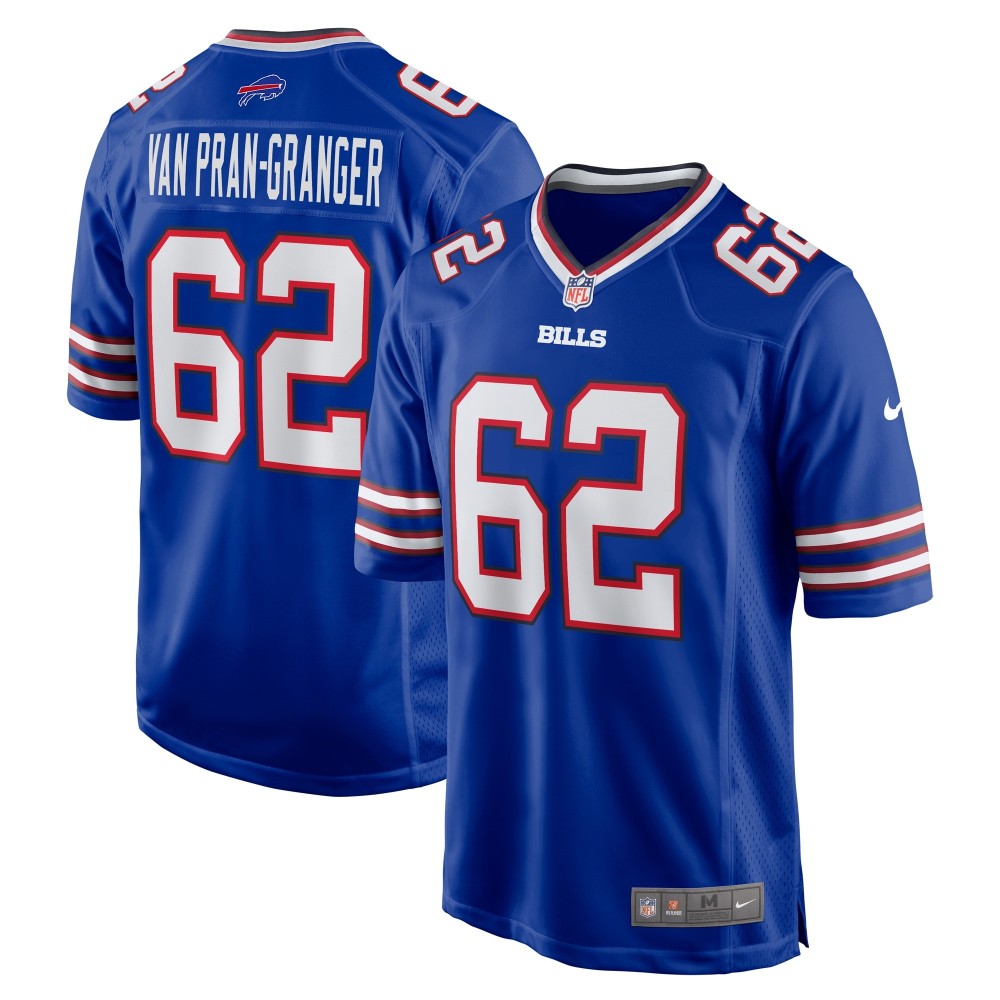 Men's Buffalo Bills Sedrick Van Pran-Granger Number 62 Nike Royal Game Jersey