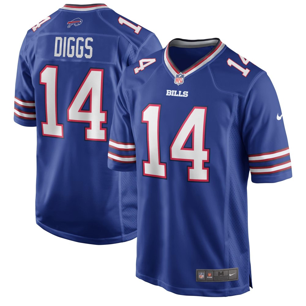 Men's Buffalo Bills Stefon Diggs Number 14 Nike Royal Logo Game Player Jersey