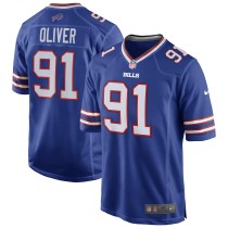 Men's Buffalo Bills Ed Oliver Number 91 Nike Royal Team Game Player Jersey