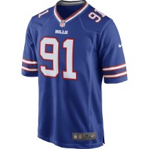 Men's Buffalo Bills Ed Oliver Number 91 Nike Royal Team Game Player Jersey