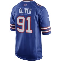 Men's Buffalo Bills Ed Oliver Number 91 Nike Royal Team Game Player Jersey