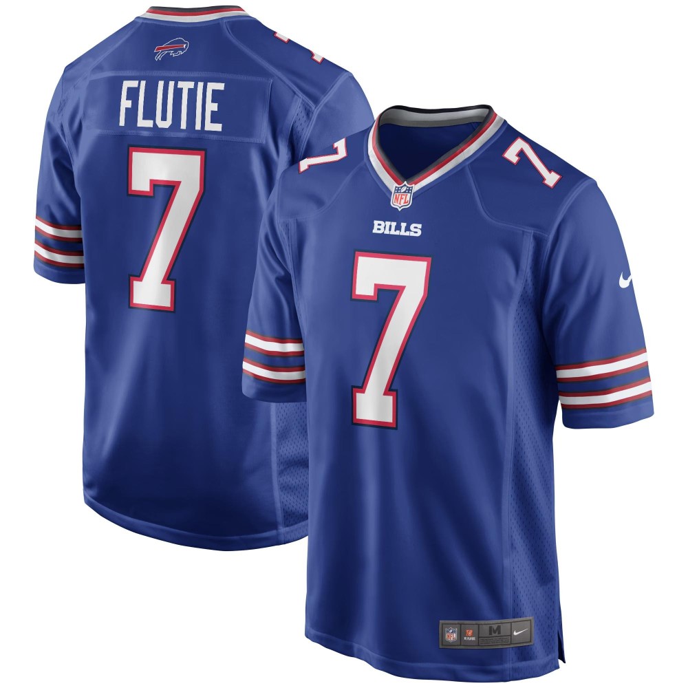 Men's Buffalo Bills Doug Flutie Number 7 Nike Royal Game Retired Player Jersey