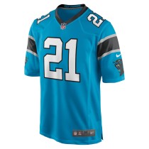 Men's Carolina Panthers Jeremy Chinn Number 21 Nike Blue Game Jersey