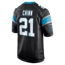 Men's Carolina Panthers Jeremy Chinn Number 21 Nike Black Game Jersey