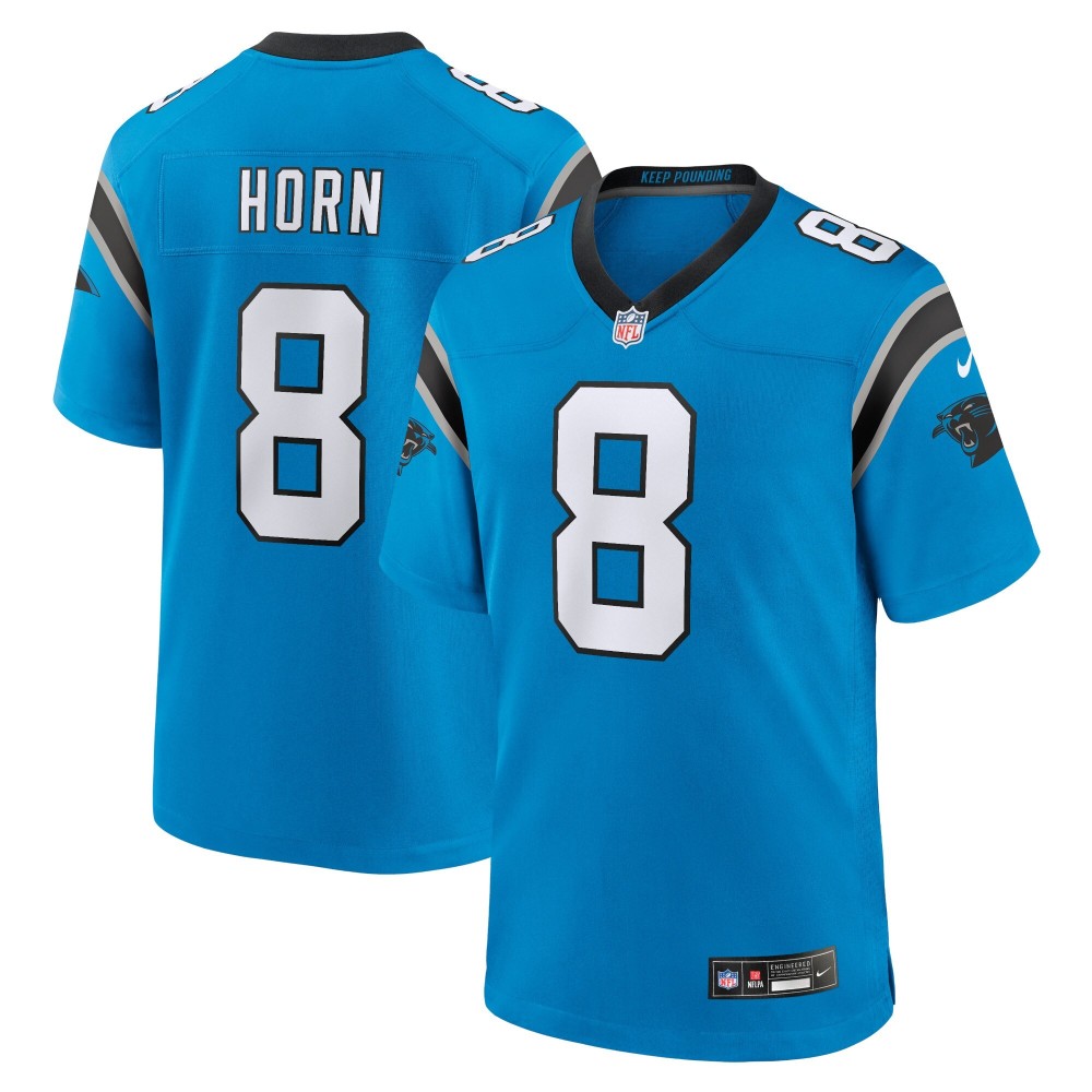 Men's Carolina Panthers Jaycee Horn Number 8 Nike Blue Alternate Game Jersey