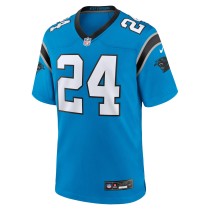 Men's Carolina Panthers Jonathon Brooks Number 24 Nike Blue Game Jersey