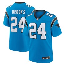 Men's Carolina Panthers Jonathon Brooks Number 24 Nike Blue Game Jersey