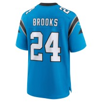 Men's Carolina Panthers Jonathon Brooks Number 24 Nike Blue Game Jersey