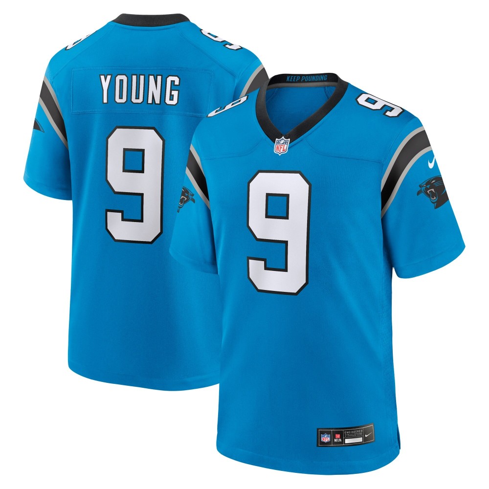 Men's Carolina Panthers Bryce Young Number 9 Nike Blue Alternate Game Jersey