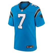 Men's Carolina Panthers Jadeveon Clowney Number 7 Nike Blue Alternate Game Jersey