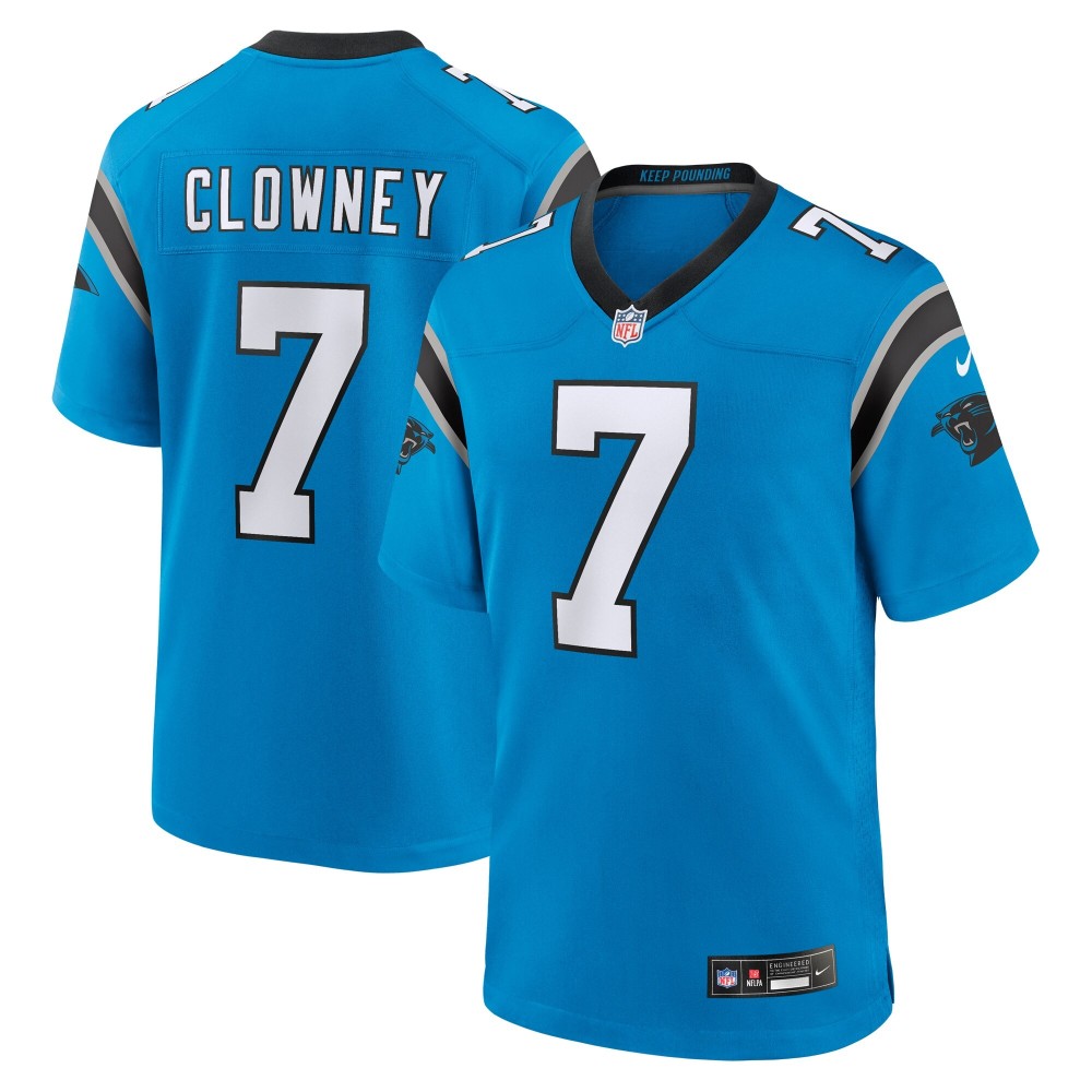 Men's Carolina Panthers Jadeveon Clowney Number 7 Nike Blue Alternate Game Jersey