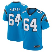 Men's Carolina Panthers Justin McCray Number 64 Nike Blue Alternate Game Jersey