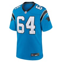 Men's Carolina Panthers Justin McCray Number 64 Nike Blue Alternate Game Jersey