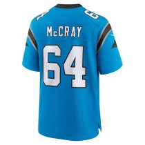 Men's Carolina Panthers Justin McCray Number 64 Nike Blue Alternate Game Jersey