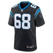 Men's Carolina Panthers Damien Lewis Number 68 Nike Black Game Jersey