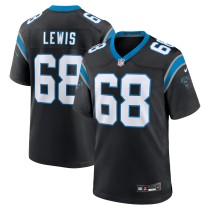 Men's Carolina Panthers Damien Lewis Number 68 Nike Black Game Jersey