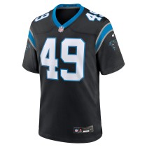 Men's Carolina Panthers Jon Rhattigan Number 49 Nike Black Game Jersey