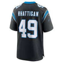 Men's Carolina Panthers Jon Rhattigan Number 49 Nike Black Game Jersey