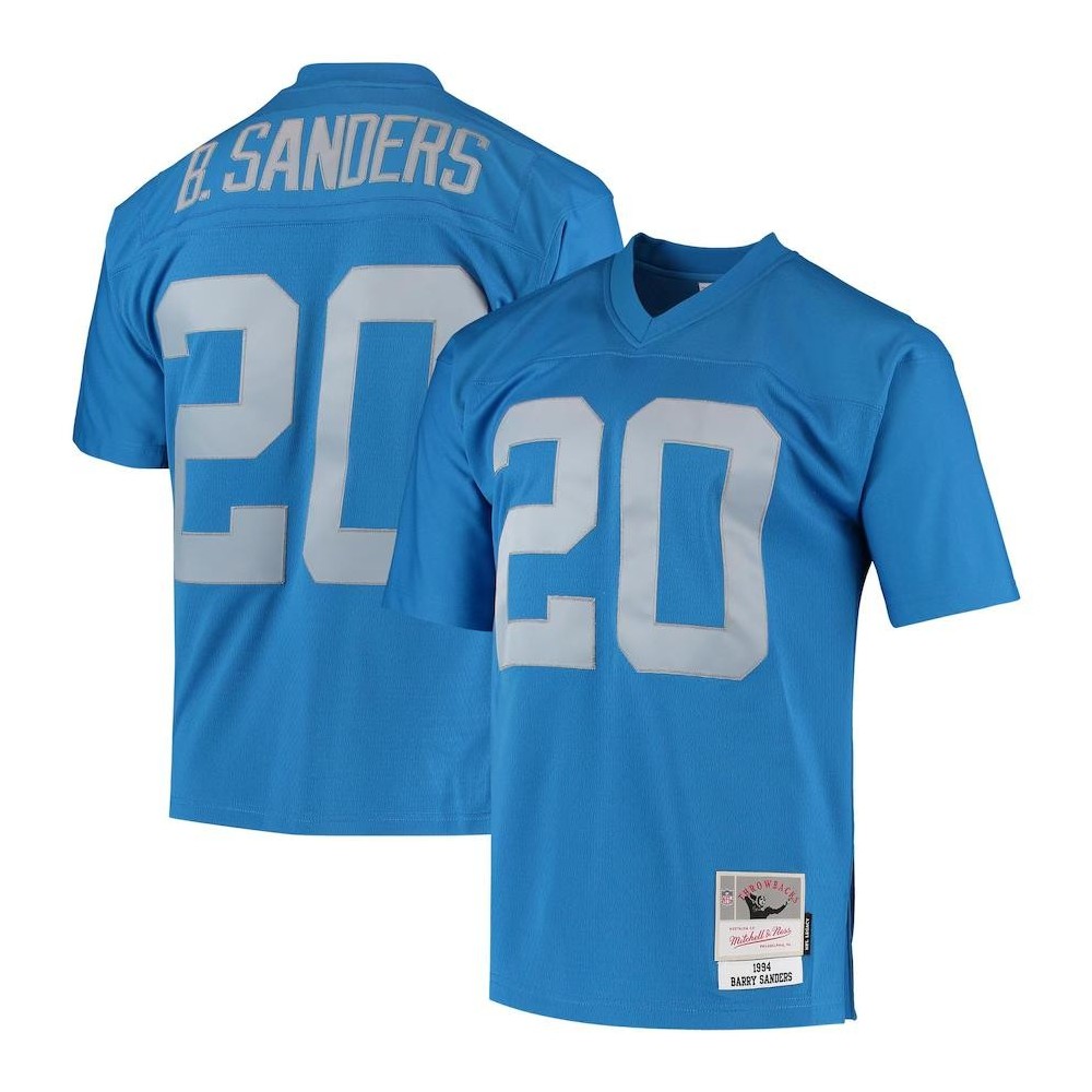 Men's Detroit Lions Barry Sanders Number 20 Mitchell & Ness Blue Legacy Replica Jersey