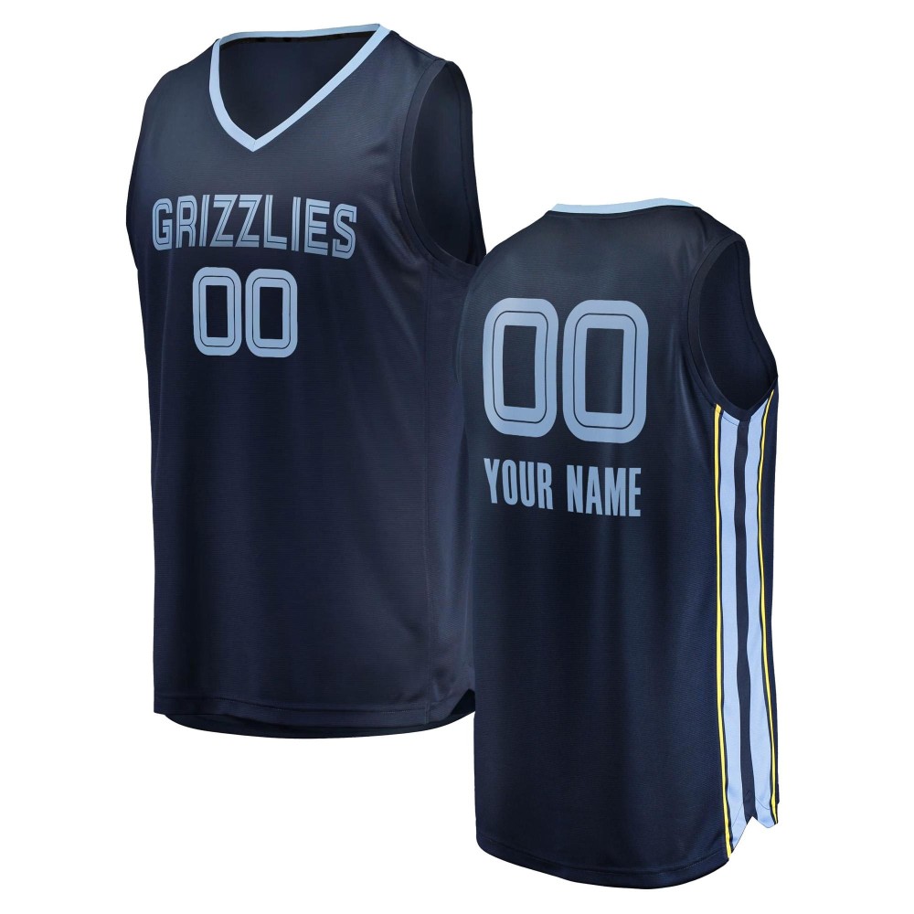 Men's Memphis Grizzlies Fanatics Navy Fast Break Custom Replica Jersey