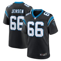 Men's Carolina Panthers Nash Jensen Number 66 Nike Black Team Game Jersey