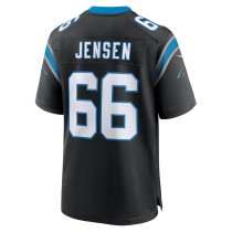 Men's Carolina Panthers Nash Jensen Number 66 Nike Black Team Game Jersey