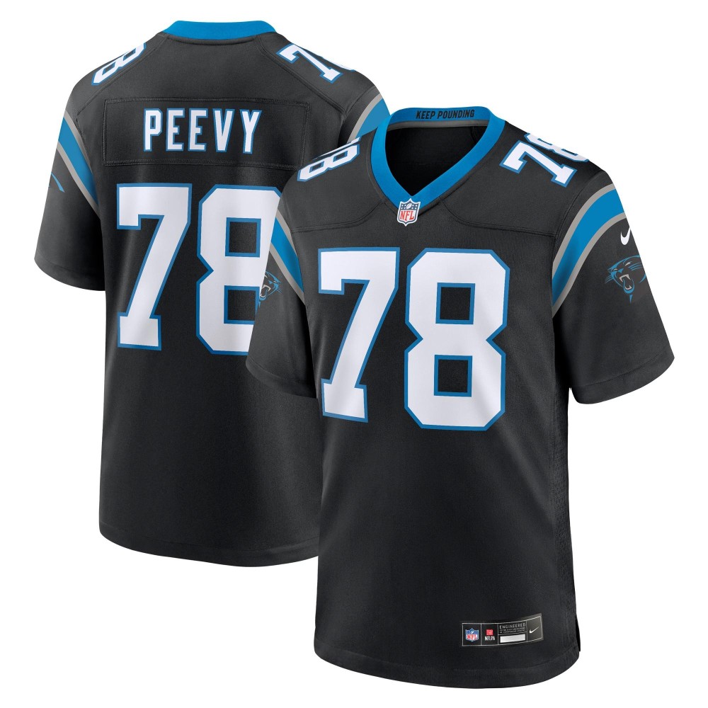 Men's Carolina Panthers Jayden Peevy Number 78 Nike Black Game Jersey