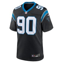 Men's Carolina Panthers Amare Barno Number 90 Nike Black Team Game Jersey