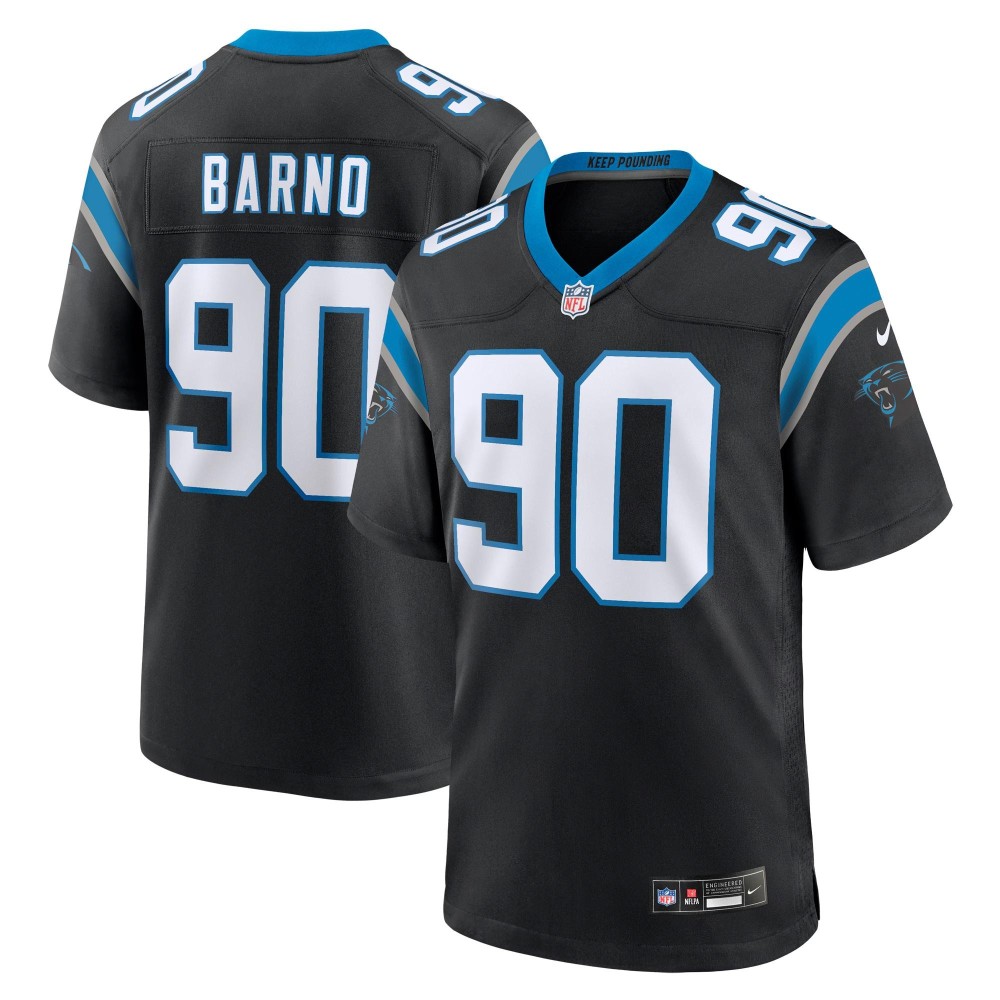 Men's Carolina Panthers Amare Barno Number 90 Nike Black Team Game Jersey