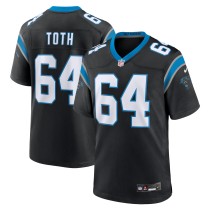 Men's Carolina Panthers Brett Toth Number 64 Nike Black Game Jersey