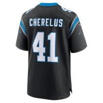 Men's Carolina Panthers Claudin Cherelus Number 41 Nike Black Team Game Jersey