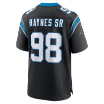 Men's Carolina Panthers Marquis Haynes Sr. Number 98 Nike Black Team Game Jersey