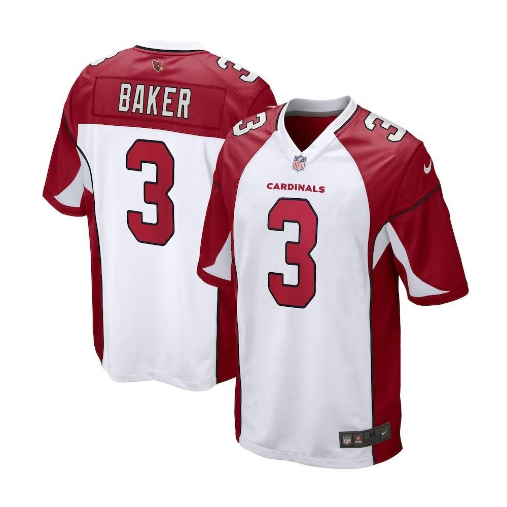 Men's Arizona Cardinals Budda Baker Number 3 Nike White Game Jersey