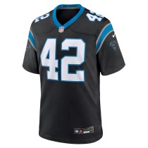 Men's Carolina Panthers Sam Franklin Jr. Number 42 Nike Black Team Game Jersey