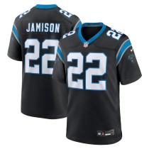 Men's Carolina Panthers D'Shawn Jamison Number 22 Nike Black Team Game Jersey