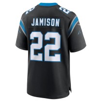 Men's Carolina Panthers D'Shawn Jamison Number 22 Nike Black Team Game Jersey