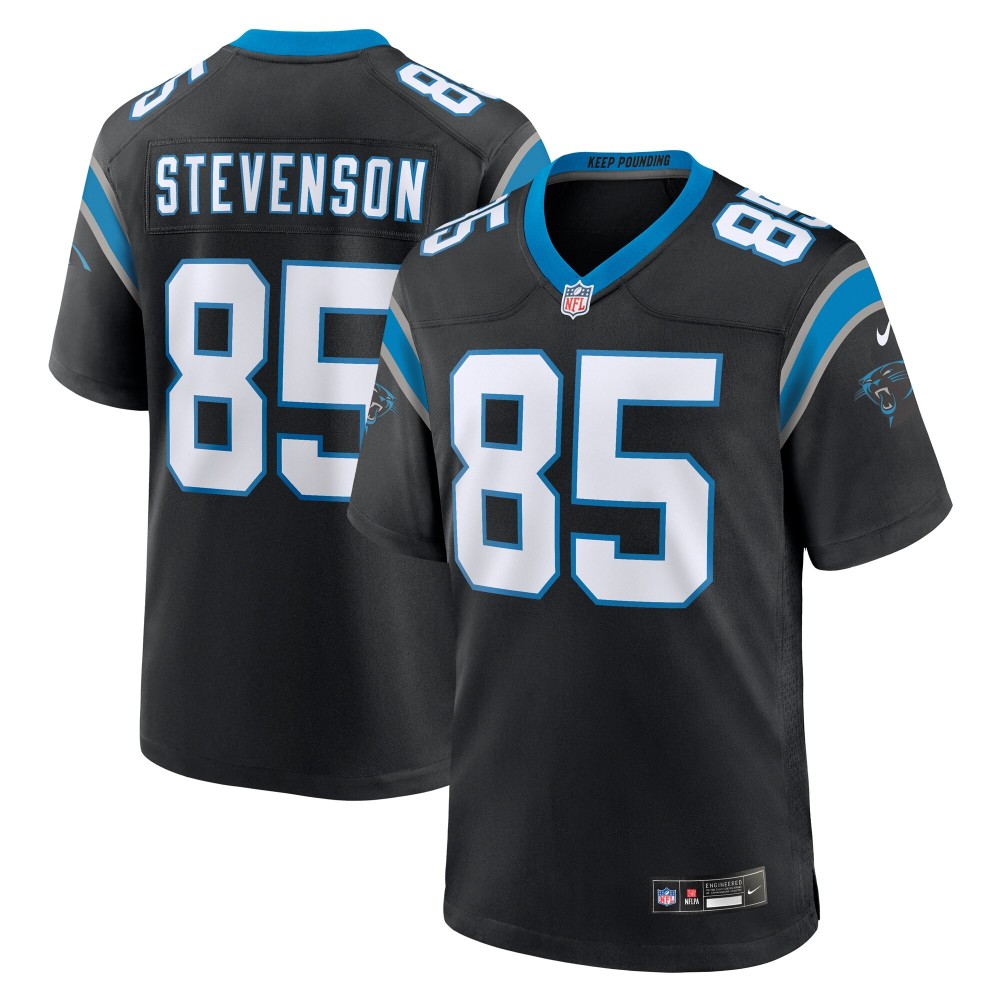 Men's Carolina Panthers Marquez Stevenson Number 85 Nike Black Team Game Jersey