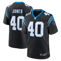 Men's Carolina Panthers Deion Jones Number 40 Nike Black Game Jersey