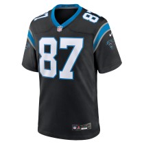 Men's Carolina Panthers Matt Landers Number 87 Nike Black Game Jersey